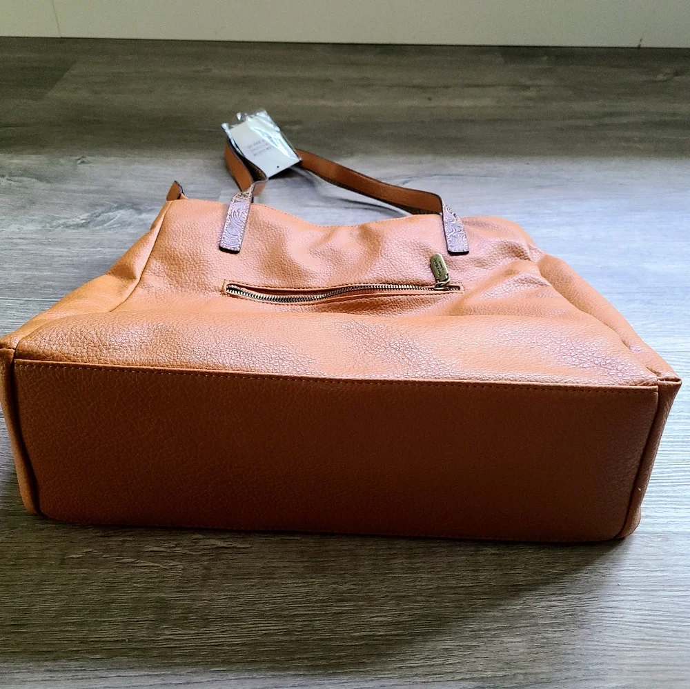 NWT Darcy Marks London Vegan Leather Cognac Shoulder Purse - Picture 9 of 16